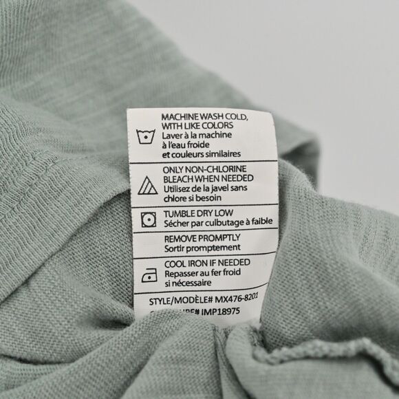 VINCE Shirt Mens Sz XL Sage Green 100% Cotton V Neck Tee Short Sleeve Basic - Picture 10 of 12